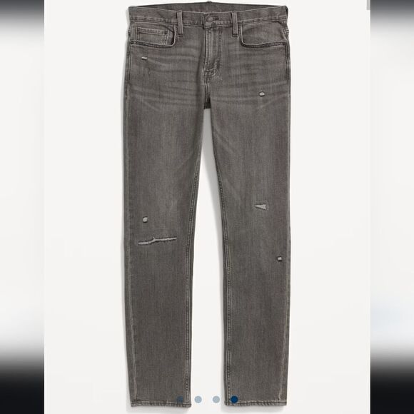 2650 NWT Old Navy Slim Built-In Flex Ripped Gray Jeans Color: Wash Down Gray - Picture 1 of 7